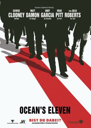 Ocean's Eleven mit George Clooney, Brad Pitt, Matt Damon, Andy Garcia und Julia Roberts