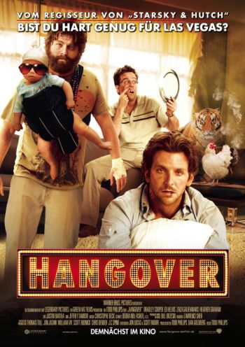 Hangover (mit Justin Bartha, Ed Helms, Bradley Cooper und Zach Galifianakis)