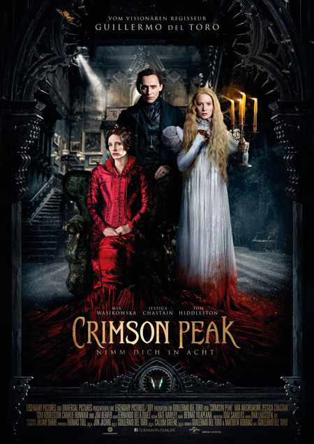 Crimson Peak mit (Mia Wasikowska, Tom Hiddleston und Jessica Chastain)